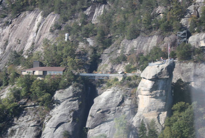 One of the many local natural attractions: from atop Chimney Rock, an ancient monolith soaring 1,200 ft above the valley floor, guests can see more than 75 miles across Lake Lure (where 'Dirty Dancing' was filmed), the Blue Ridge Mountains and Carolina Piedmont.