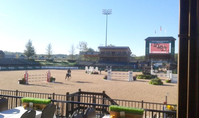 What is currently the main arena will become a dressage/para-dressage ring during WEG; a massive main ring is being constructed where the grass derby field is now located.