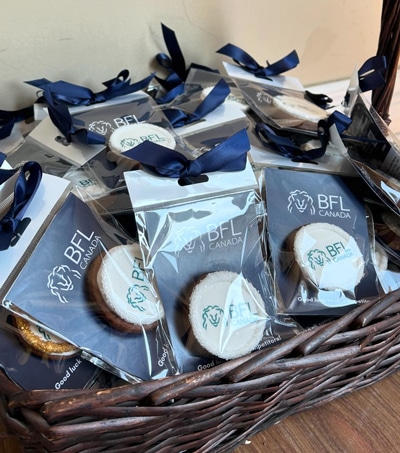 A basket full of horse cookies.