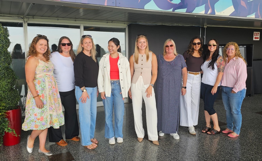 A group of women at Woodbine Racetrack.