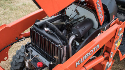 A Kubota tractor engine.
