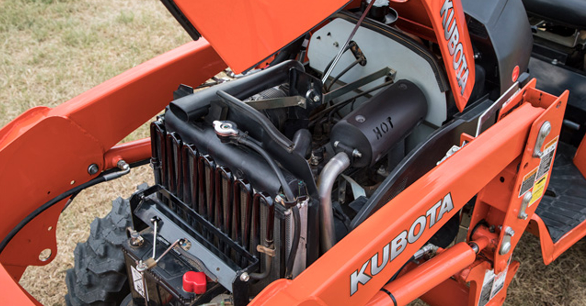 A Kubota tractor engine.