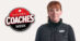 A Coaches Week logo; a photo of a red-haired woman.
