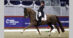 A woman riding a chestnut dressage horse in extended trot at the Royal.