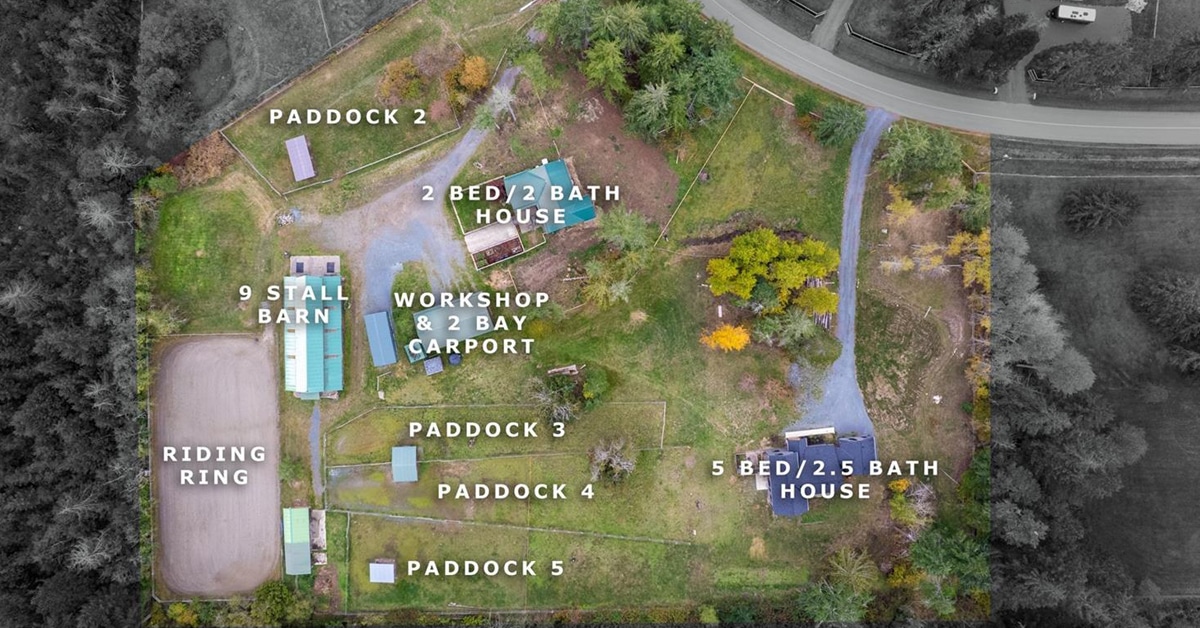 Thumbnail for $2,600,000 for an equestrian facility with two homes in Nanoose Bay, BC