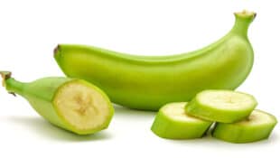 A green banana.