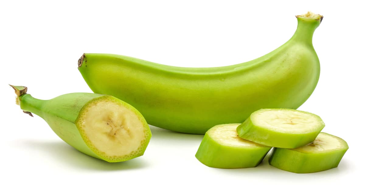 A green banana.