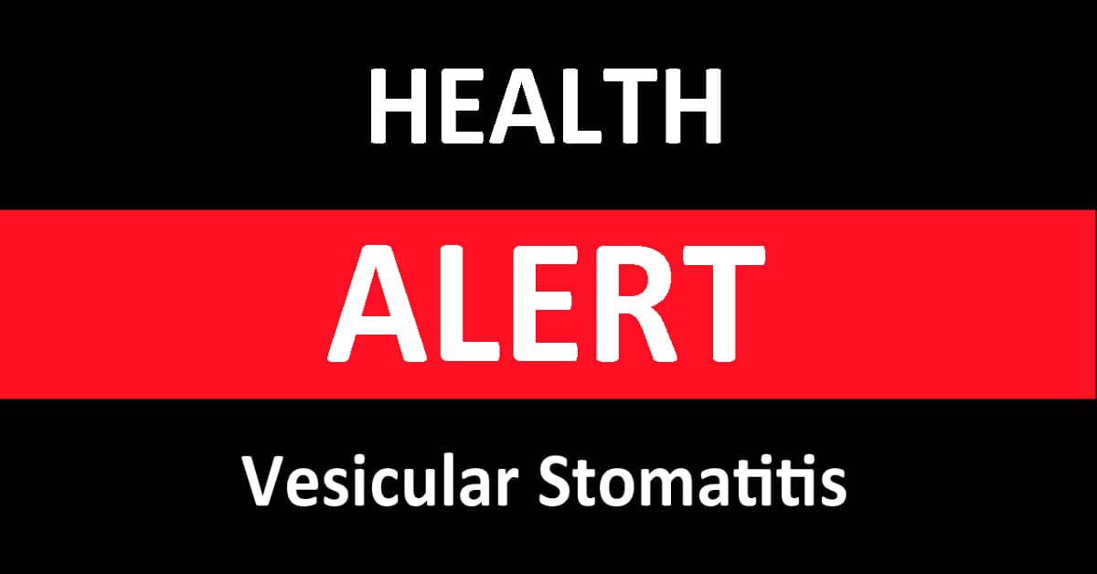 A health alert banner.