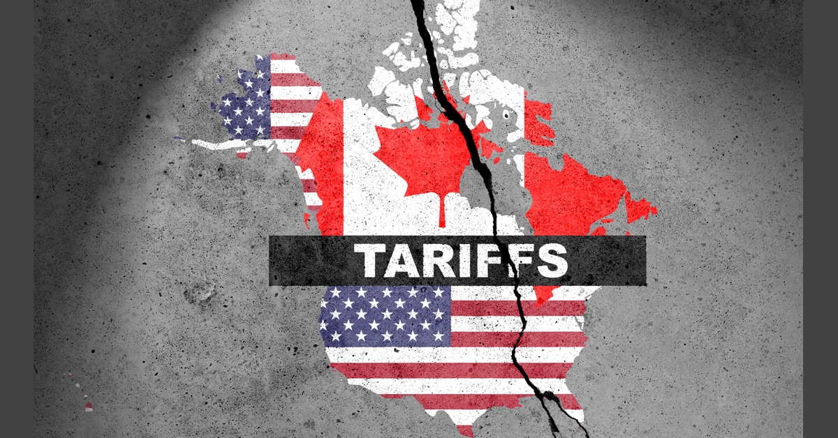 A graphic showing US and Canada.