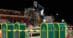 A man jumping a bay horse over a Rolex fence.