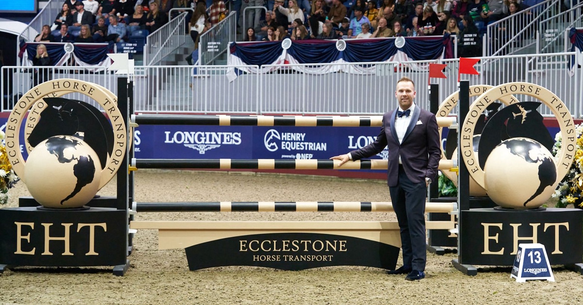 A man standing in front of a signature jump at the Royal.