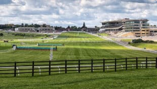 A view of a racecourse in England.
