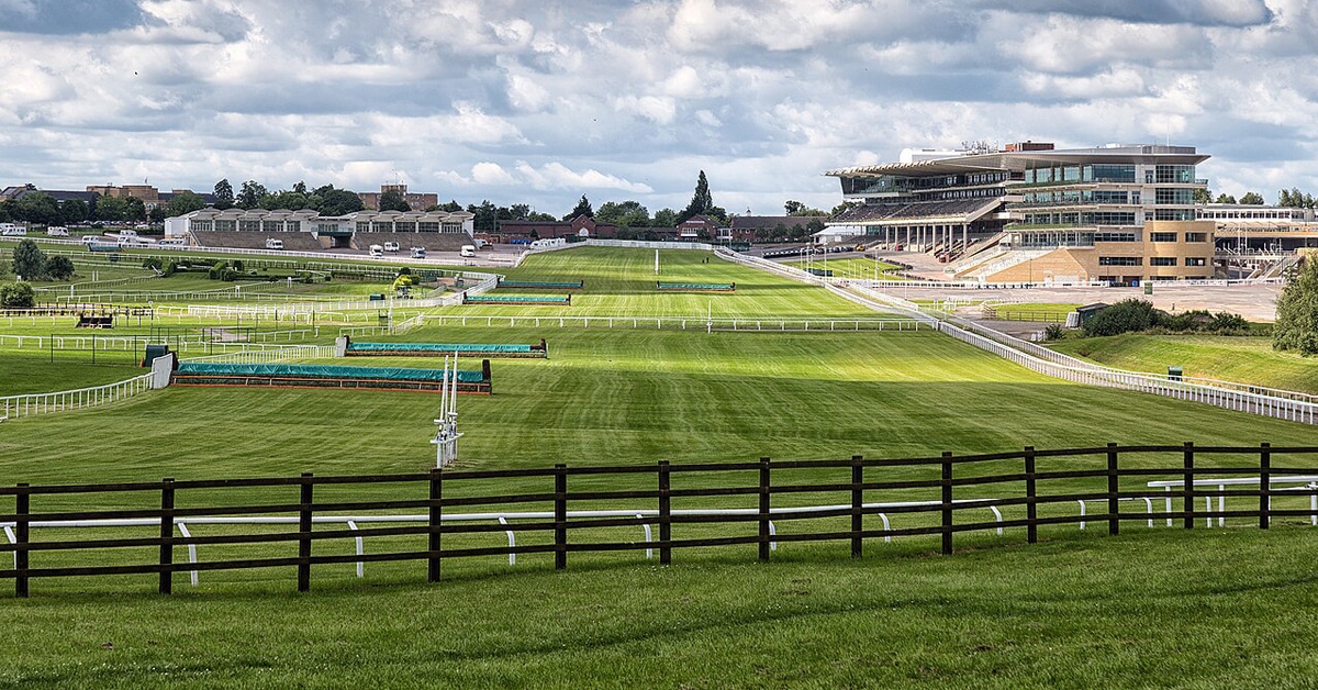 A view of a racecourse in England.