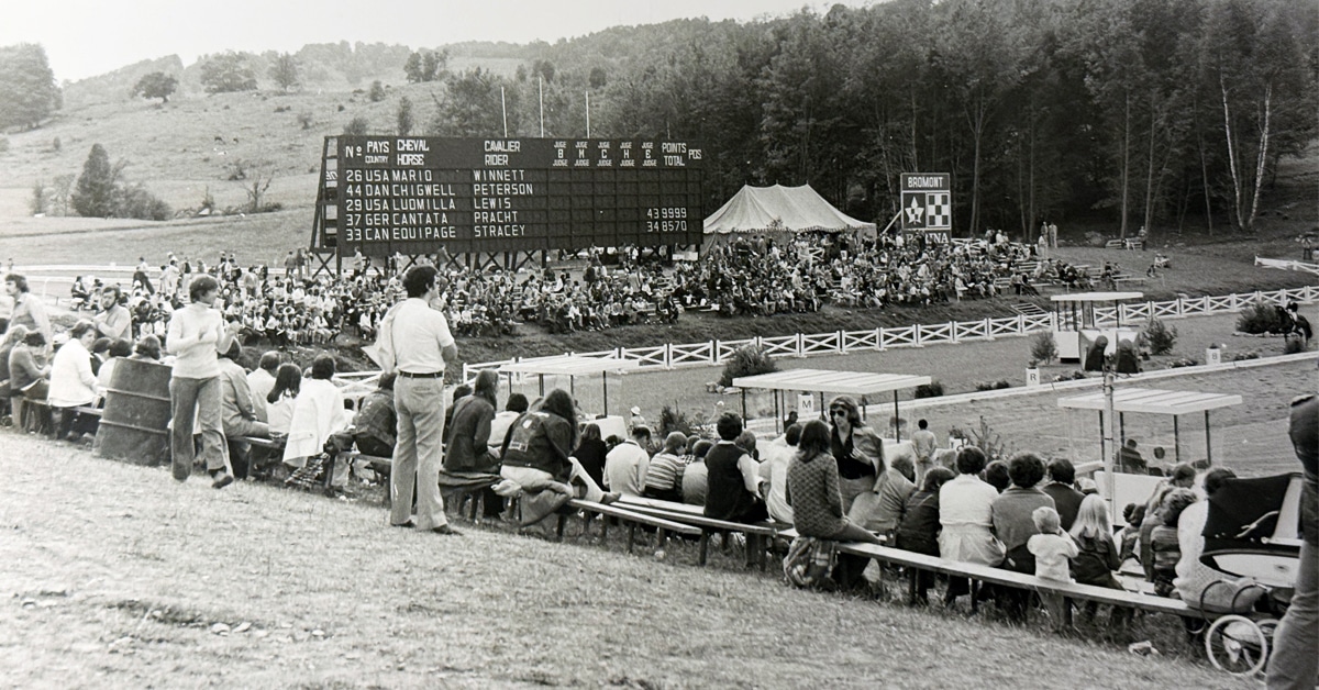 An old black and white photo of Bromont 50 years ago.