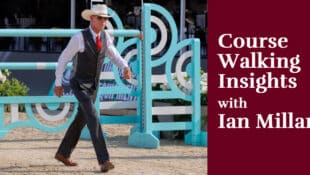 Ian Millar walking a course.
