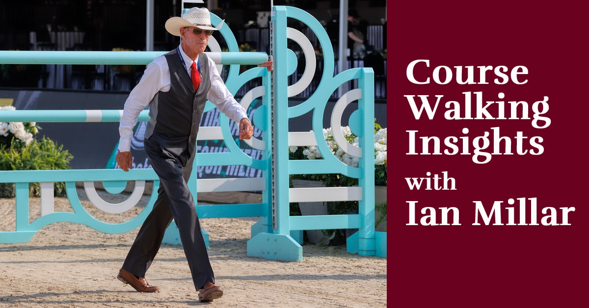 Ian Millar walking a course.