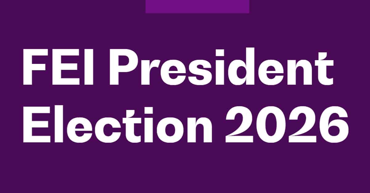 FEI president election graphic.