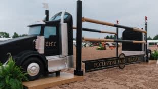 A jump designed to look like a transport truck.