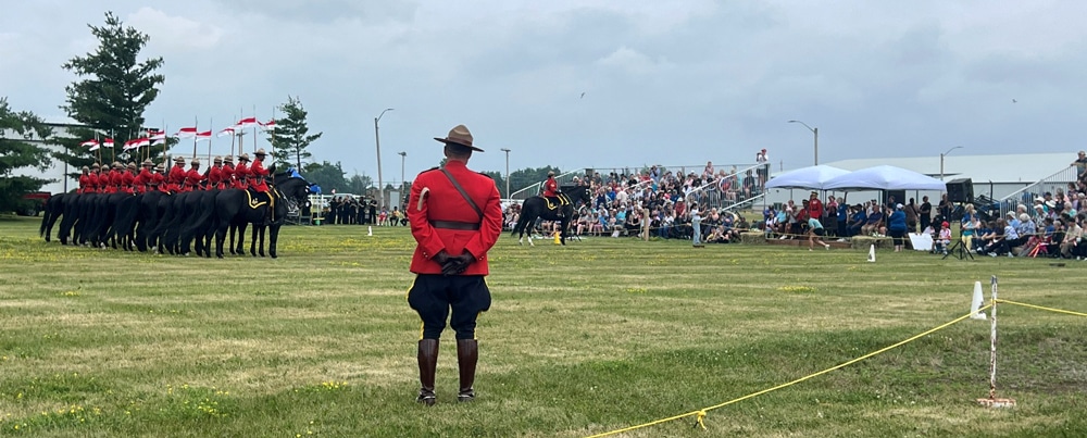 The RCMP Musical Ride performing.