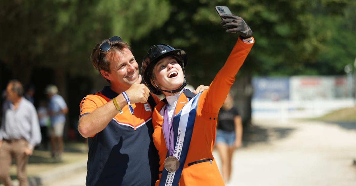 A couple from the Netherlands taking a selfie.