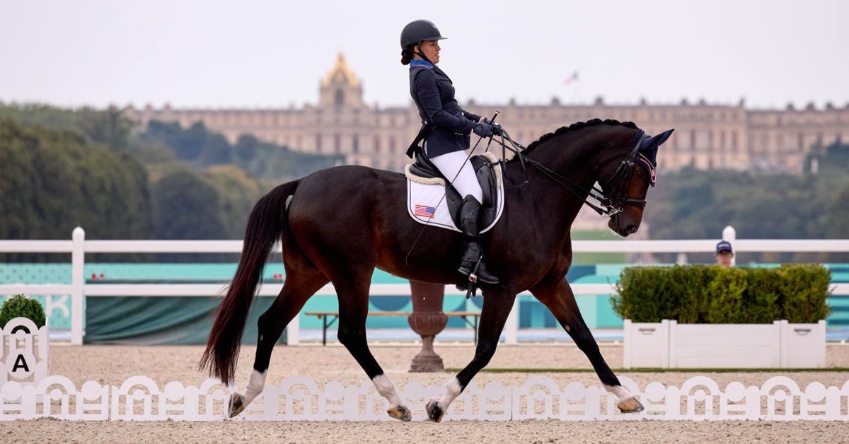 A para rider in competition at the 2024 Olympics.