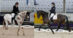 Two para dressage riders performing tests.