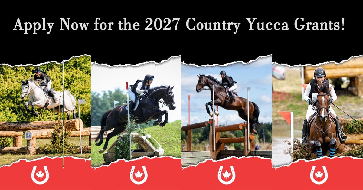A group of photos of four young eventers.