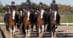 A group of police officers on horseback.